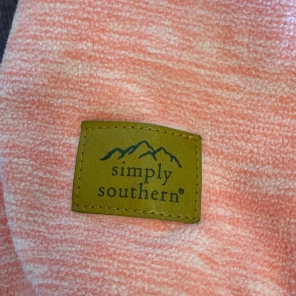 Simply Southern purple Corduroy and Coral Pullover with Quarter Zipper size S - Picture 4 of 10